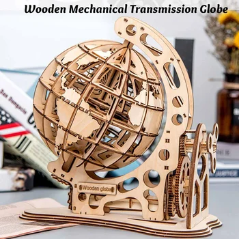 

3D Puzzle Wooden Pendulum Globe Model Ornaments Assemble Toys Learning Model Toys Gifts Decoration For Children