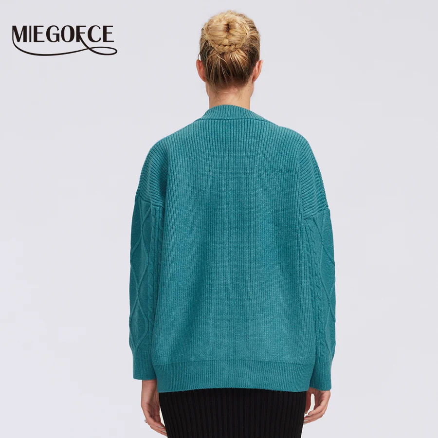 MIEGOFCE high quality autumn-winter double-sided cashmere fashion cardigan Casual long sleeves outerwear women top