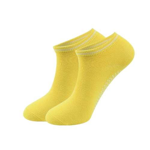 Women High Quality Pilates Socks Anti-Slip Breathable Backless Yoga Socks Ankle Ladies Ballet Dance Sports Socks for Fitness Gym Yellow