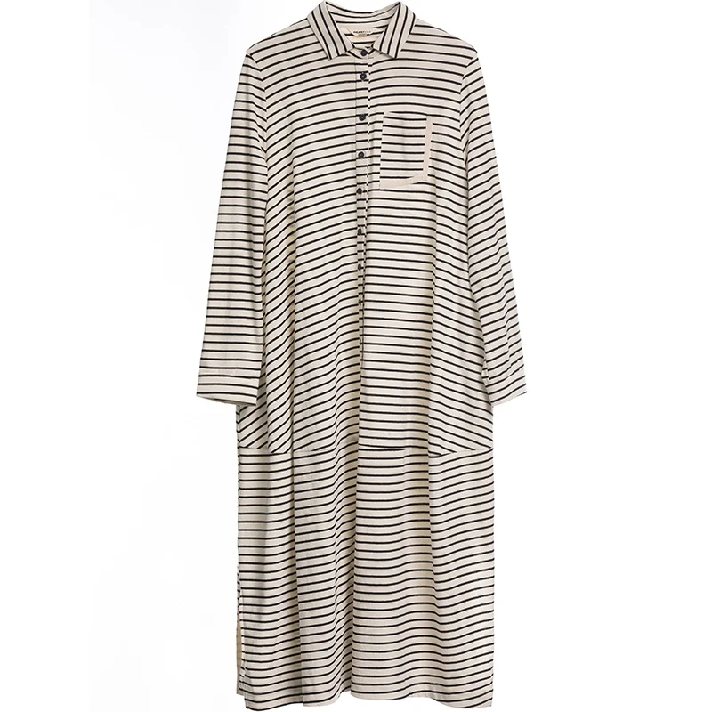 Stripe IRINAFC32 FW коллекция повседневное миди с длинным рукавом полосатое платье-рубашка для женщин - Цвет: Stripe