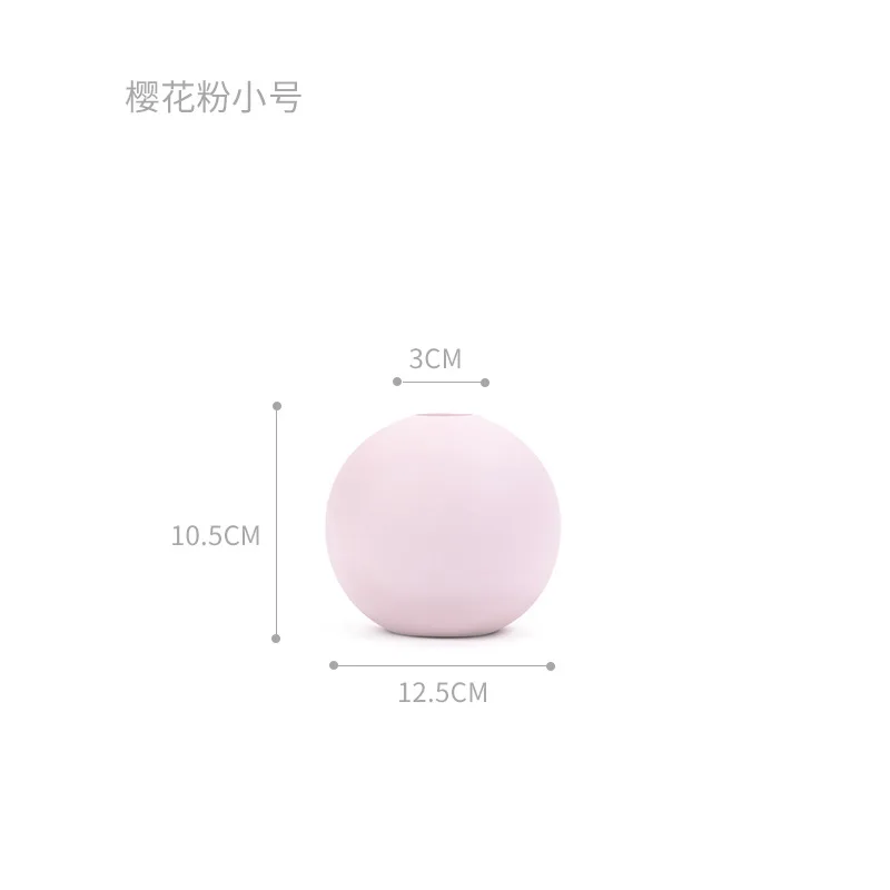 Small pink Творческая Европа Керамика авторская ваза художественного произведения круглый Цветочная ваза с орнаментом растительной подсвечник, декоративные изделия Аксессуары свадебные подарки - Цвет: Small pink