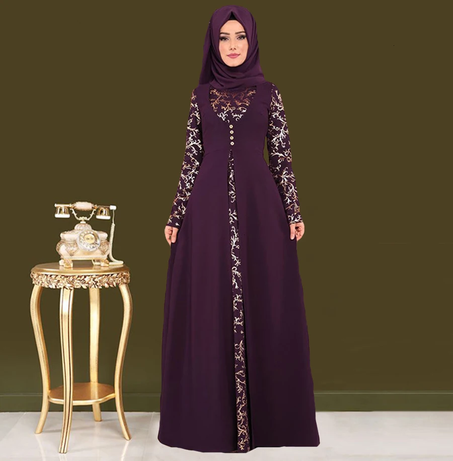 Мусульманка Турецкая абайя Дубай Пакистан Турция халат кафтан ислам ic Одежда Дамы Кафтан платье Femme ислам кимоно черный