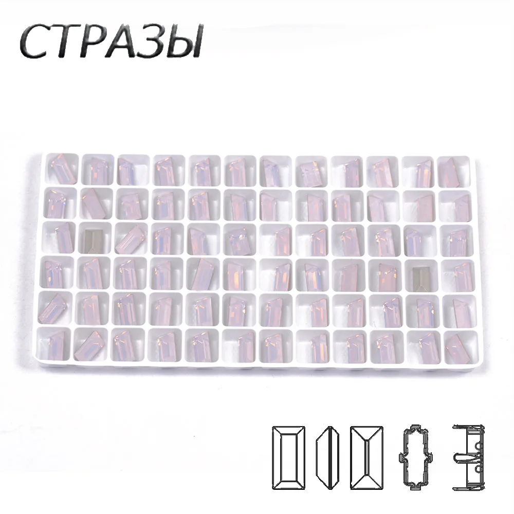 CTPA3bI Crystal Rose Water Opal Color Loose or With Claw Rhinestones Baguette Pointback Sew On Stones DIY Clothing Dress Crafts | Дом и сад