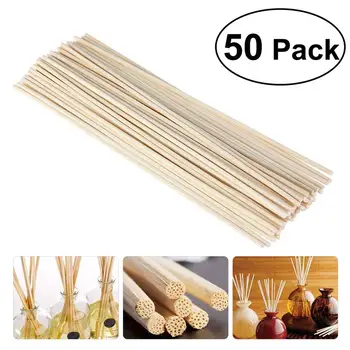

50pcs Oil Diffuser Replacement Rattan Reed Sticks DIY No Fire Aroma Long 20cm Rattan Free with Volatile Rod Sucker