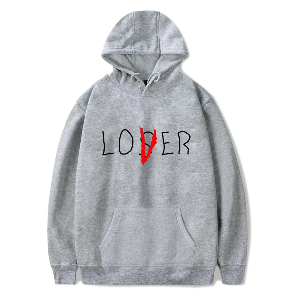 Lover Loser Printed Hoodie Vintage Vogue Ullzang Mens Hodies Autumn Winter Hoodies Sweatshirt Fleece Street Hoodys for Women Men