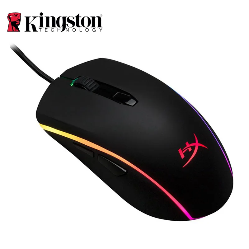Игровая мышь kingston HyperX Pulsefire Surge RGB Pixart 3389 с сенсором проводная для геймера