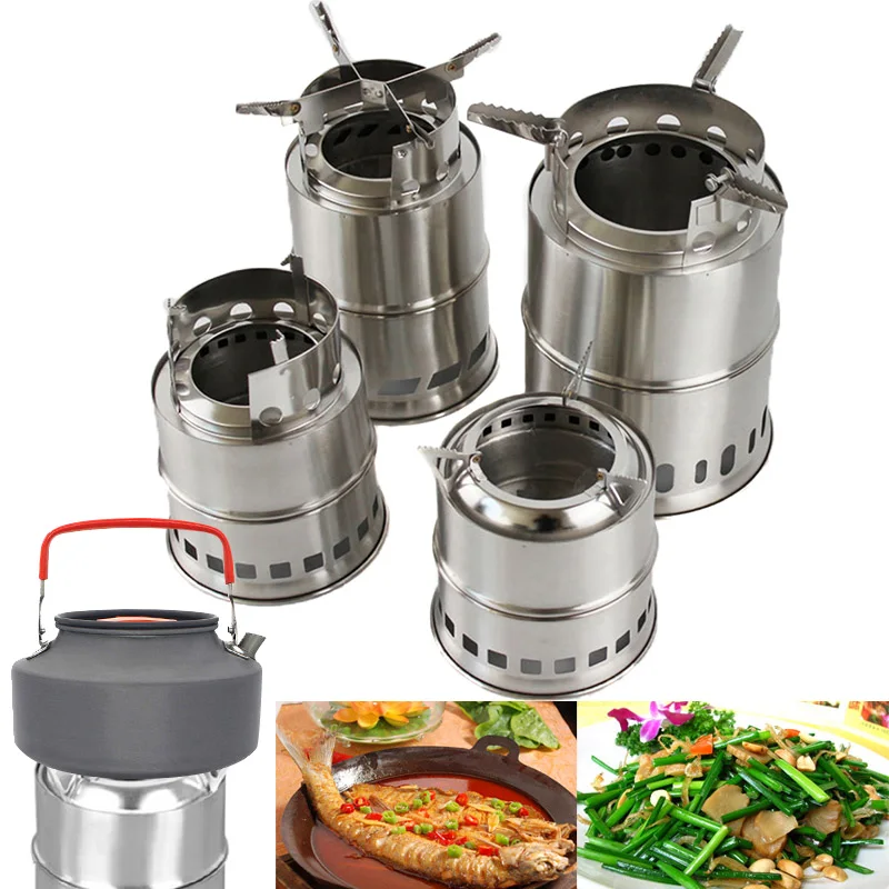 

1 Pcs Camping Lightweight Stove Foldable Windproof Wood Burning Stove for Picnic BBQ Camping Survival Cooking Picnic Stove SD66