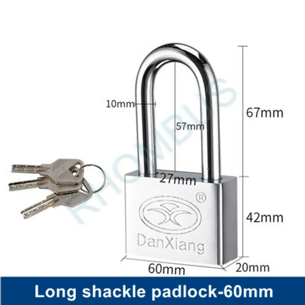Long shackle-60mm Противоугонный медный сердечник квадратный угловой замок/дверной замок - Цвет: Long shackle-60mm