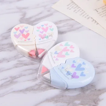 

2pcs/set Creative Heart to Heart Correction Tape Corrective Erasers student work Supply Student Stationery Correction Supplies
