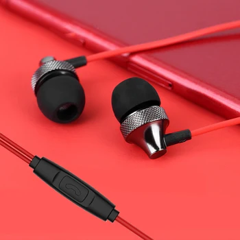 

2020 new MJ99 metal earphone for iPhone Xiaomi mobile phone with Mic wire control heavy bass in-ear wired earphones