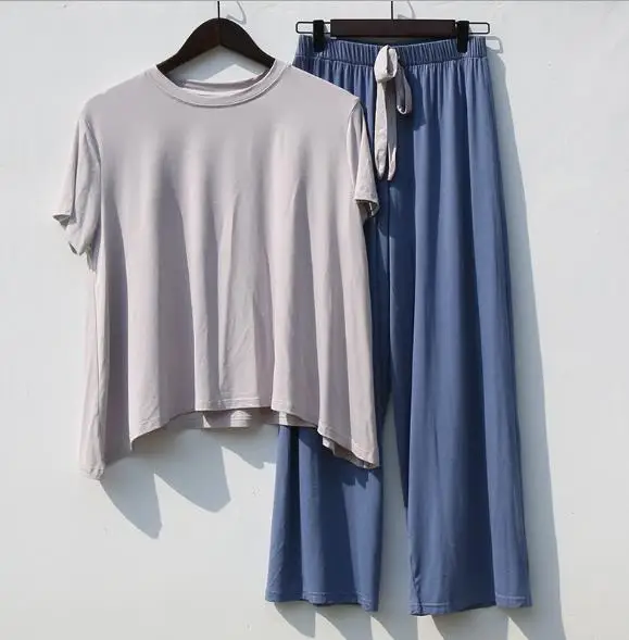 Net Red Casual Suit Female Spring Summer Home Clothes Short Sleeve Two-Piece Set Loose Modal Cotton Pajamas Women Pijama Mujer