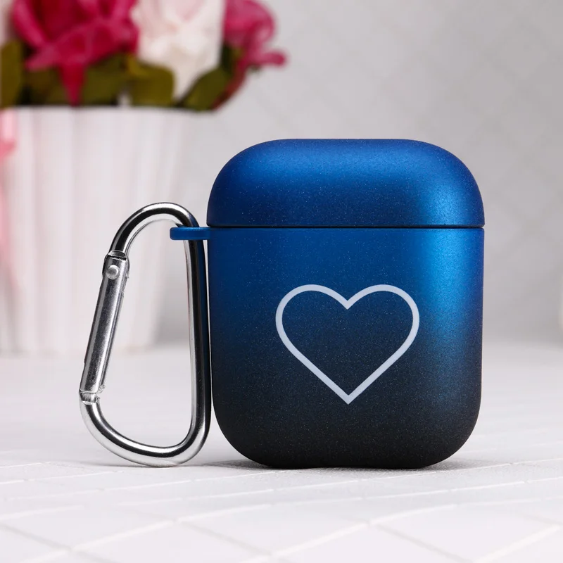 XY-034 Градиентный чехол s для Airpods, чехол, Роскошный милый чехол с сердечком для Bluetooth, беспроводные наушники, защитный чехол на Airpods 1 2 - Цвет: XY-034