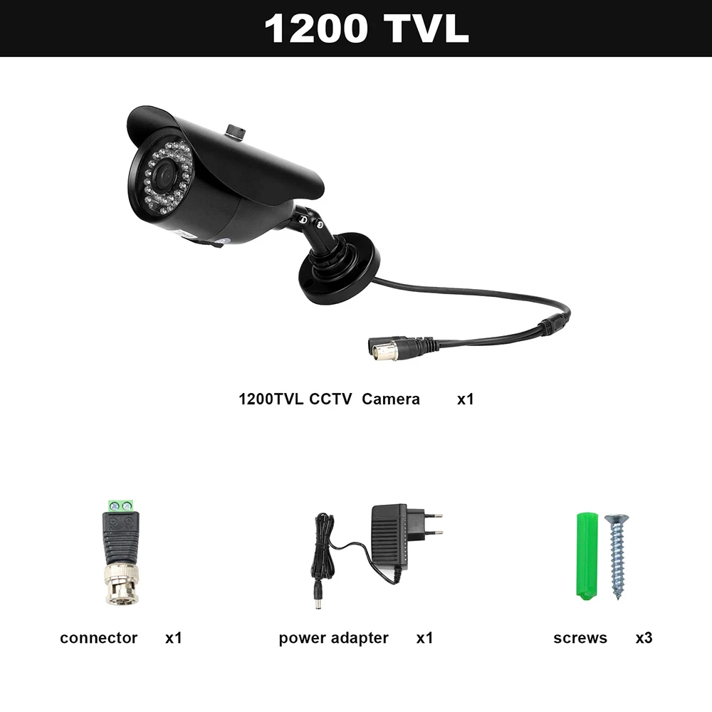 SET 1 HomeFong CCTV Камера для видеодомофон 1200TVL ИК ночного видения Indoor/Outdoor Водонепроницаемый Камера HD CMOS безопасности аналоговые Камера - Цвет: SET 1