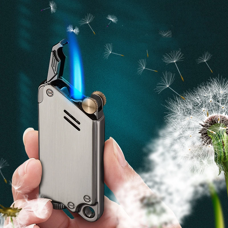 

New Windproof Torch Flint Lighter Inflatable Jet Flame Gas Butane Cigar Cigarette Lighter Metal Grinding Wheel Lighter Gadgets