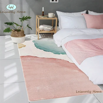 

Abstract pattern Lamb-like soft rug Nordic Bedside Rug bedroom Living room Decorative Room