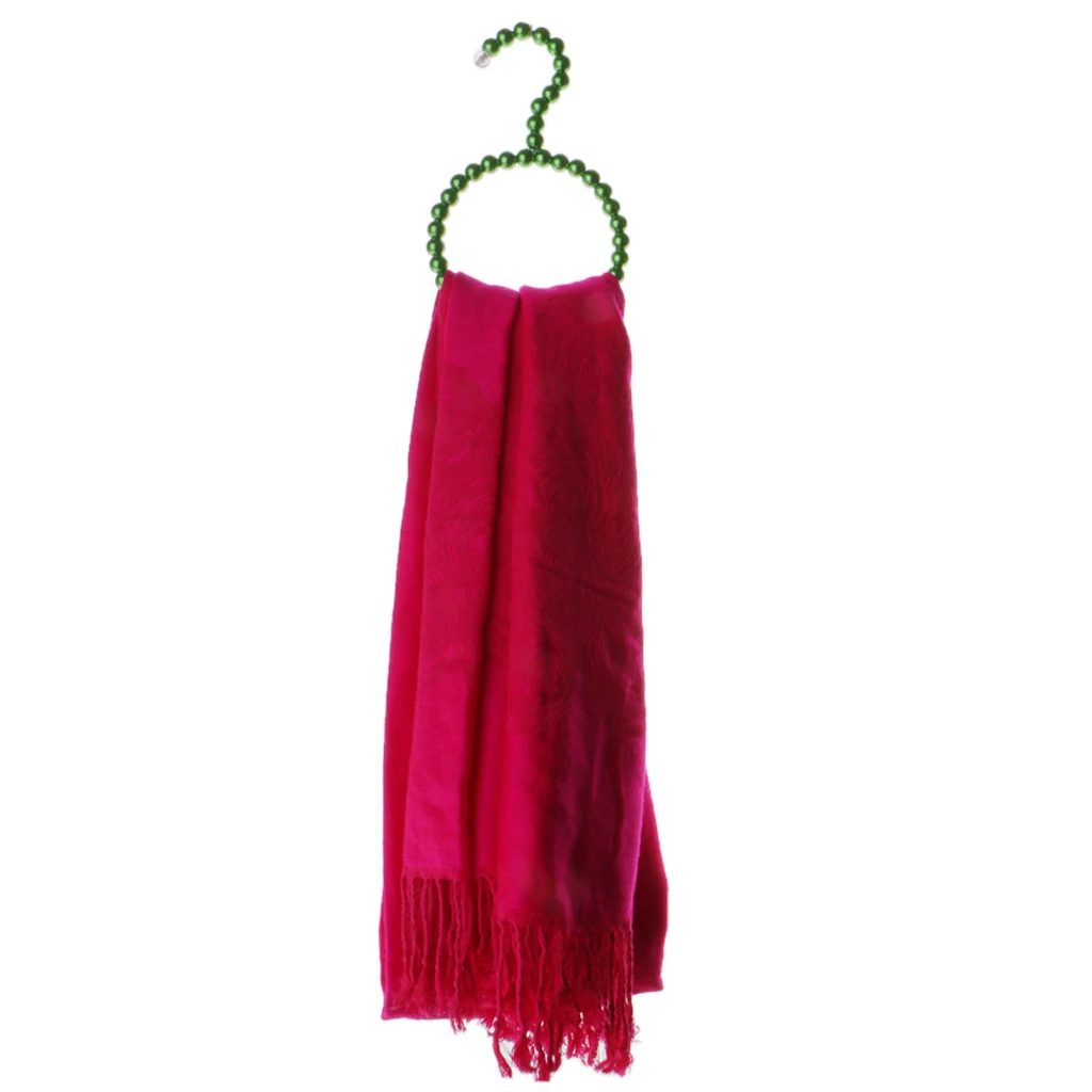 Pearl Beaded Metal Scarf Hanger Socks Silk Stockings Hanger Holder Clothes Coat Hanger Holder Dress Skirts Hanger Holder