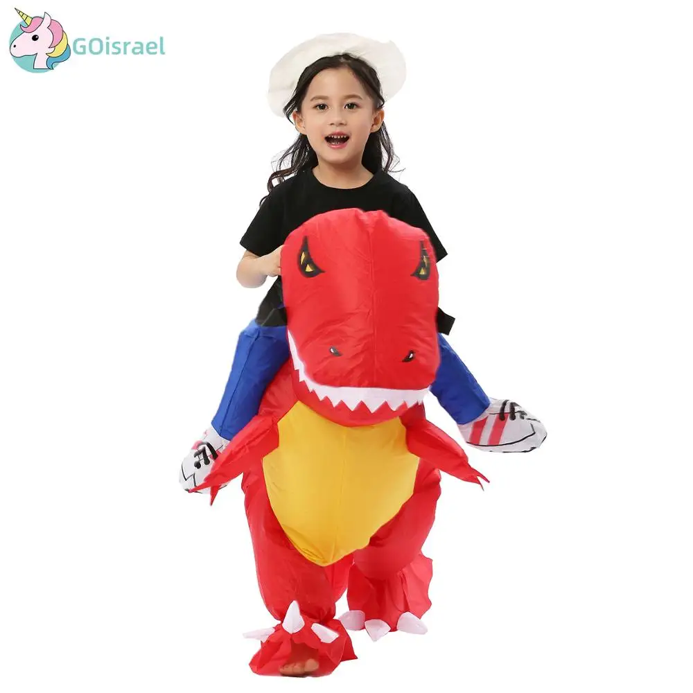 Koop Vrouwen Mannen Opblaasbare T Rex Trex Dinosaurus Kostuums Halloween Christmas Party Cosplay Blowup Pak Volwassen Kid Carnaval Dress Mascotte