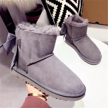 

Genuine Sheepskin 2020 Fashion Real Sheepskin Women's Winter Classic Woman Snow Boots Ankle Women Boots Women Shoes