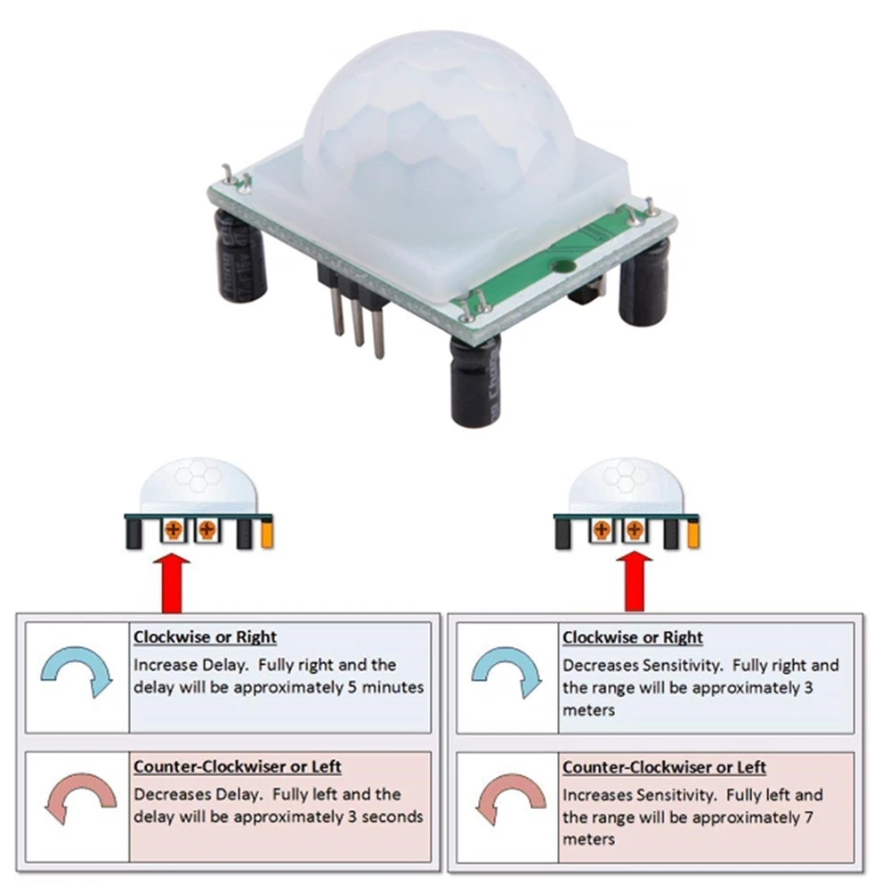 SR501 SR505 SR602 AM312 Регулировка ИК пироэлектрический инфракрасный Мини PIR