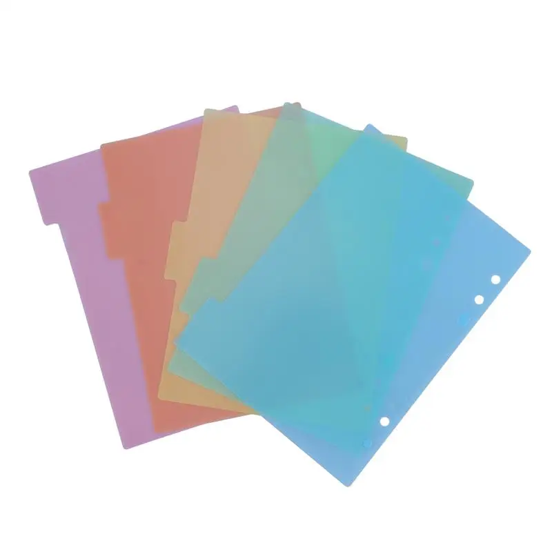 2 conjuntos divisor de página de índice plástico colorido página de classificação tab para notebook memo (a5)