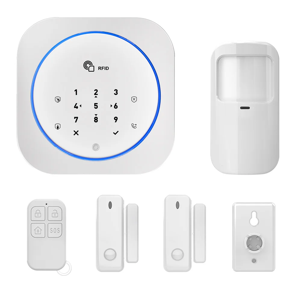 system host Digoo DG-MAS1 433MHz Wireless GSM DIY Home Alarm System Kits Android IOS APP Intercom Siren Smart Home Security Alarm System - Color: system host