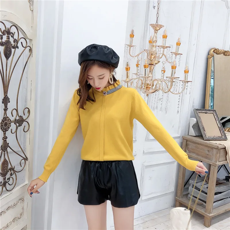 Распродажа, хлопковый свитер Blusas De Inverno Feminina, 9349, новые трикотажные пуловеры 45-ЛОФТ, 3 ряда полок