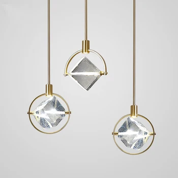 

Single small pendant lamps LED luxury crystal gold pendant 1 light mini nordic lamps bedside dining room kitchen hallway bedroom