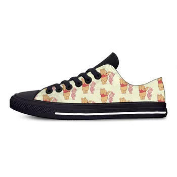 

Hot Cool Fashion Low Top Lightweight Sneakers Breathable Classic Canvas Shoes Man Woman Winnie the Pooh High Quality Board Shoes