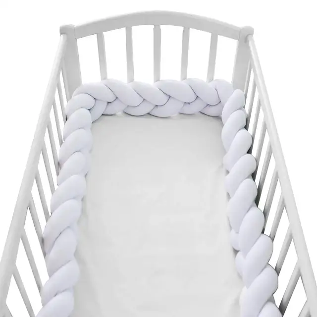 Newborn Baby Bed Bumper Knot Protector Tour De Lit Bebe Tresse Baby