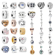 Подходит для оригинальных браслетов Pandora, новинка,,, рисунок льва, принцессы, История игрушек, инопланетянин, древесный кулон, сделай сам, динозавр, бусина