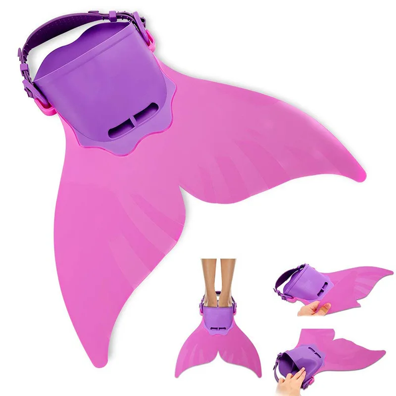 

Children's swimming assisted diving fins single whale tail fins children's one-piece flippers swimming mermaid fins