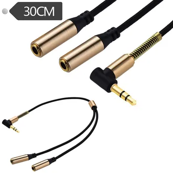 

3.5mm Y Audio Headset Jack Splitter 1 To 2 Dual Share Cable Adapter Golden Connector Earpiece for Earphone adapter