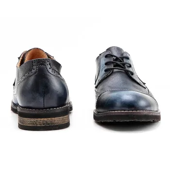 

Retro Mens Wing Tip Brogue Shoes Vintage Genuine Leather Business Man Casual Shoes Lace Up Breathable Footwear Sapato Masculino