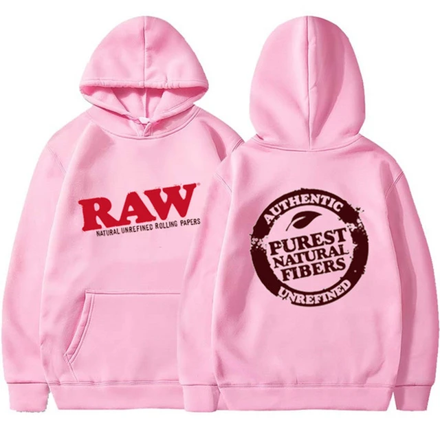 RAW Fashion Hoodie Men's Sweatshirt Polar Fleece Hooded Harajuku Hip Hop Casual Men's Ladies Hoodie High Quality Pullover Hoodie pink