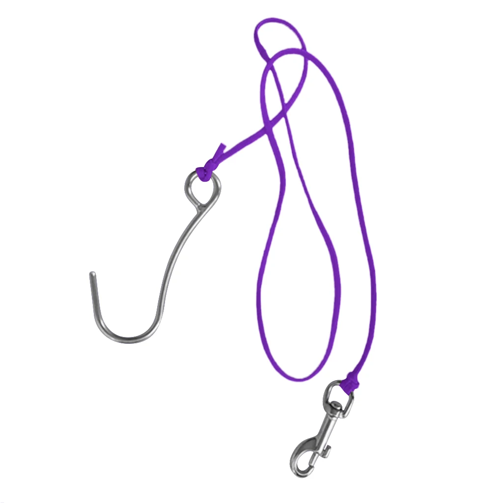 Scuba Diving Reef Drift Hooks With 120cm Line & Stainless Steel Clip Single Reef Hook