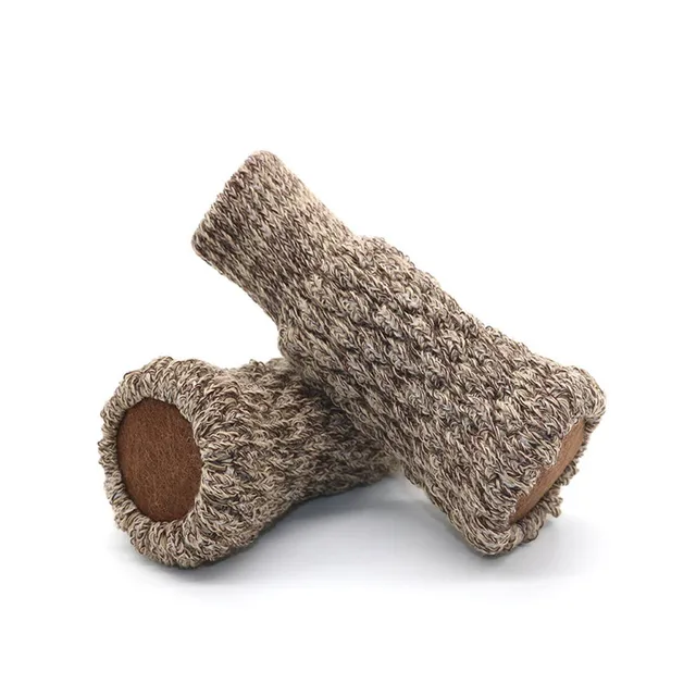 4PCS Knitted Chair Leg Socks Furniture Table Feet Leg Floor Protectors Covers Floor Protection Pads for Circumference 10-25cm khaki