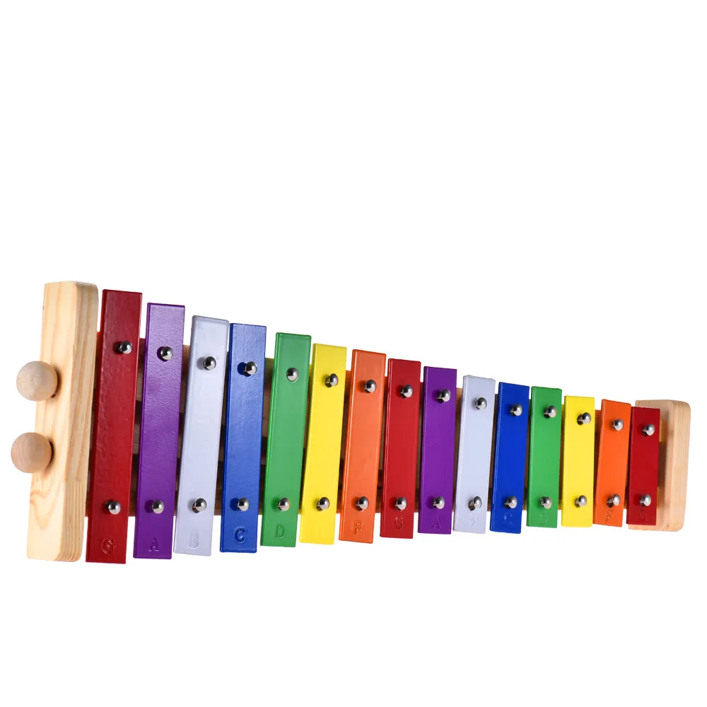 Glockenspiel деревянный ксилофон и алюминиевый ударный музыкальный инструмент обучающая игрушка 15 тонов с 2 молотками для маленьких детей