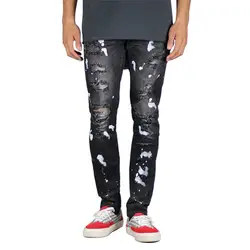 Мужские Дизайнерские летние джинсы с дырками, модный стиль, с карманами и пуговицами, однотонная одежда для мужчин, новая одежда в стиле
