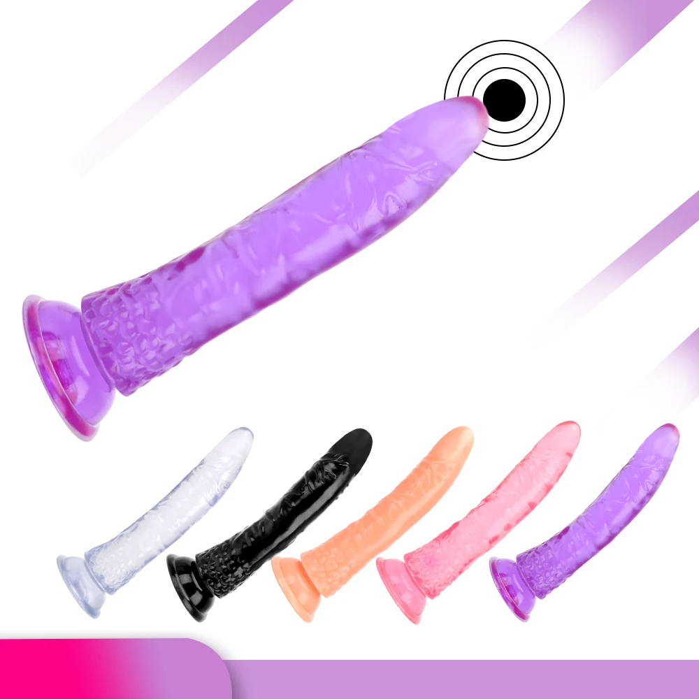 Realistic Crystal Anal Plug With Suction Cup Soft Silicone Toy_voghion.com