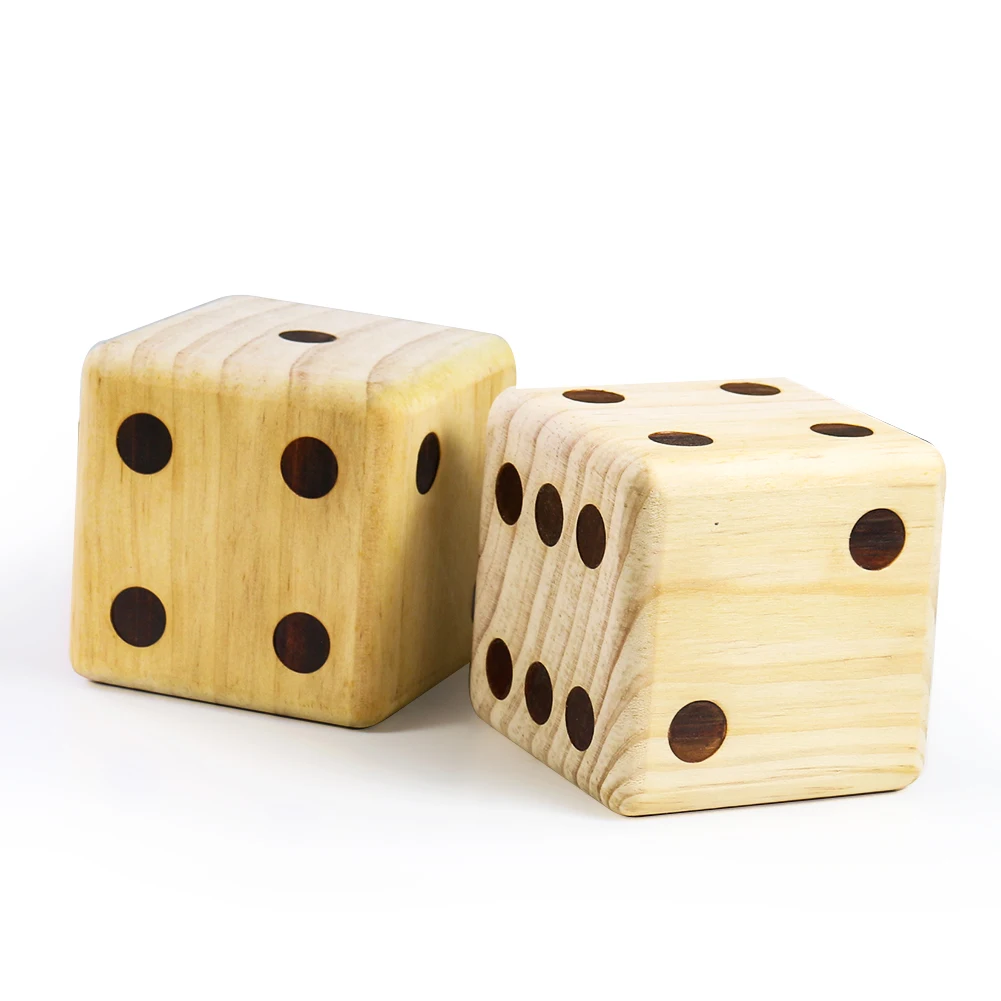 90mm Wood Dice D6 Digital or Point Dice Outdoor Cubes Round Corner Game Party Family Kid Toys Adults Board Paperweight