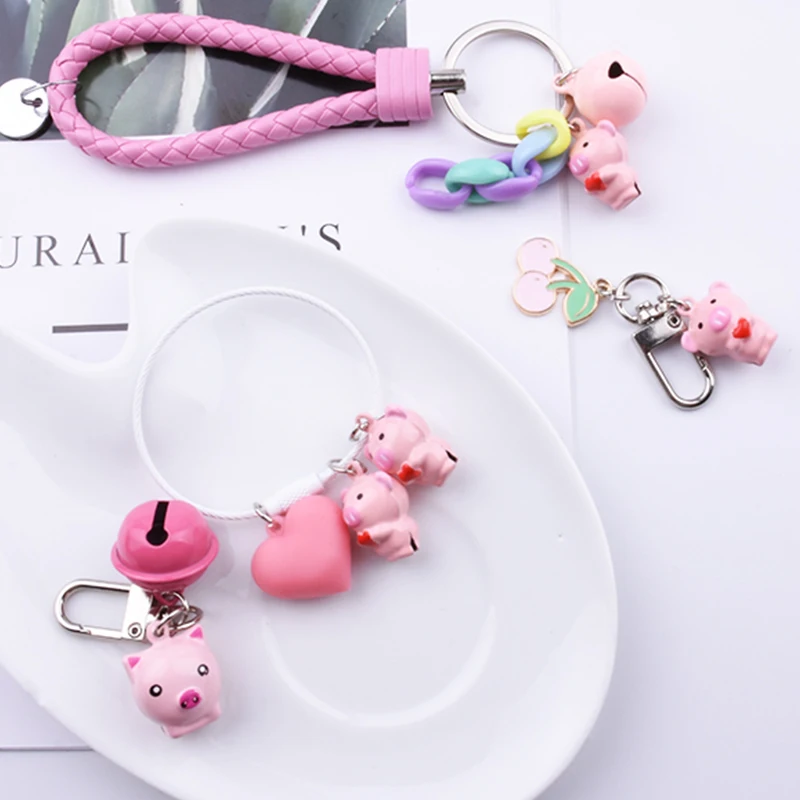 CHUNOU Bell Love Cherry Chain брелок с дизайном Поросёнок милая сумка в виде животного