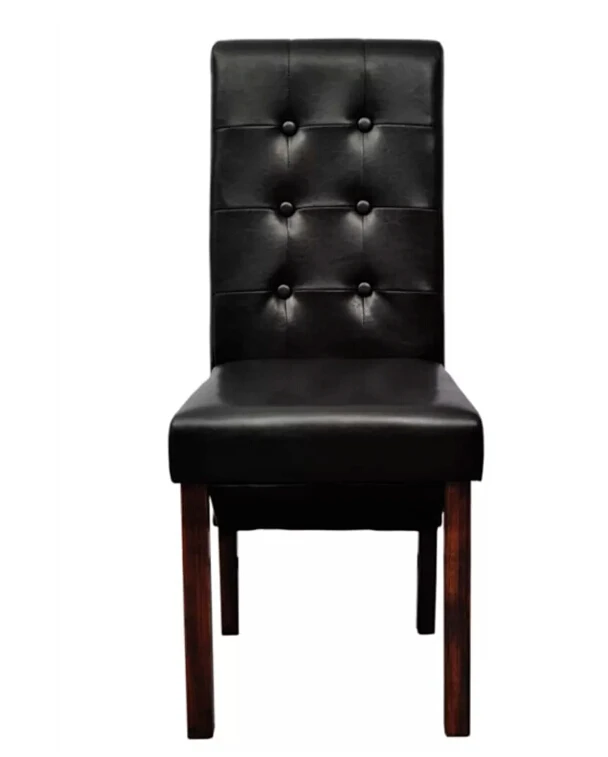

New Leather Chairs for Dining Room VidaXL 2 Pcs Black Dining Chairs Rounded Backs Comfortable Relax Living Room Chair Seat