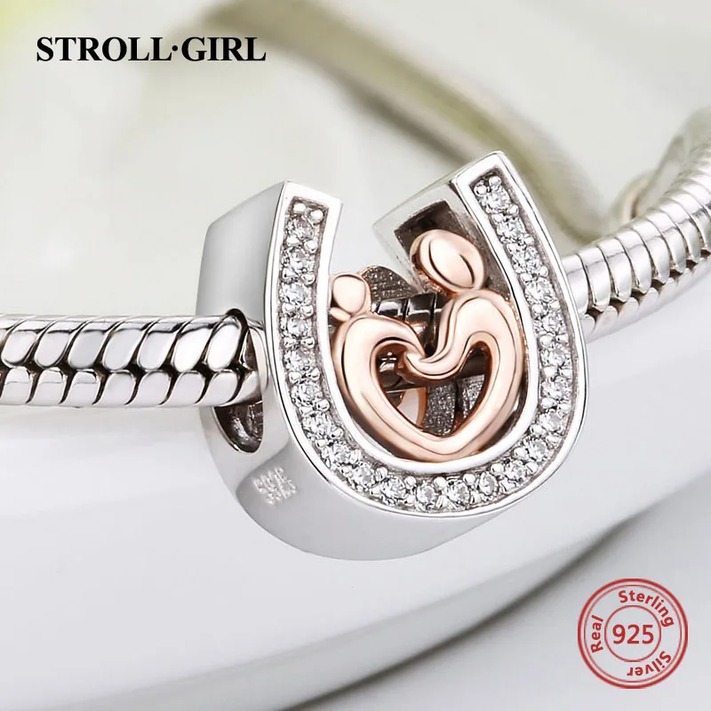 Strollgirl Серебро 925 Подвески любовник из рук в руки бусинами подходят оригинальный