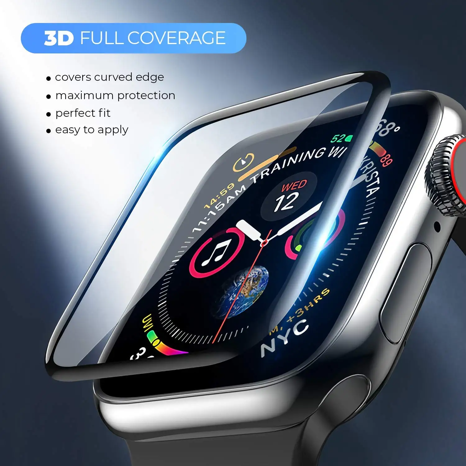 3D изогнутый край HD закаленное стекло для Apple Watch серии 4/5 38 мм 42 Защитная пленка iWatch