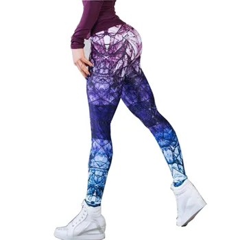 

New 3D Printing Yoga Pants Women High Waist Print Sports Legging Fitness Gym Running Tights Female Athletic Breathable Pants