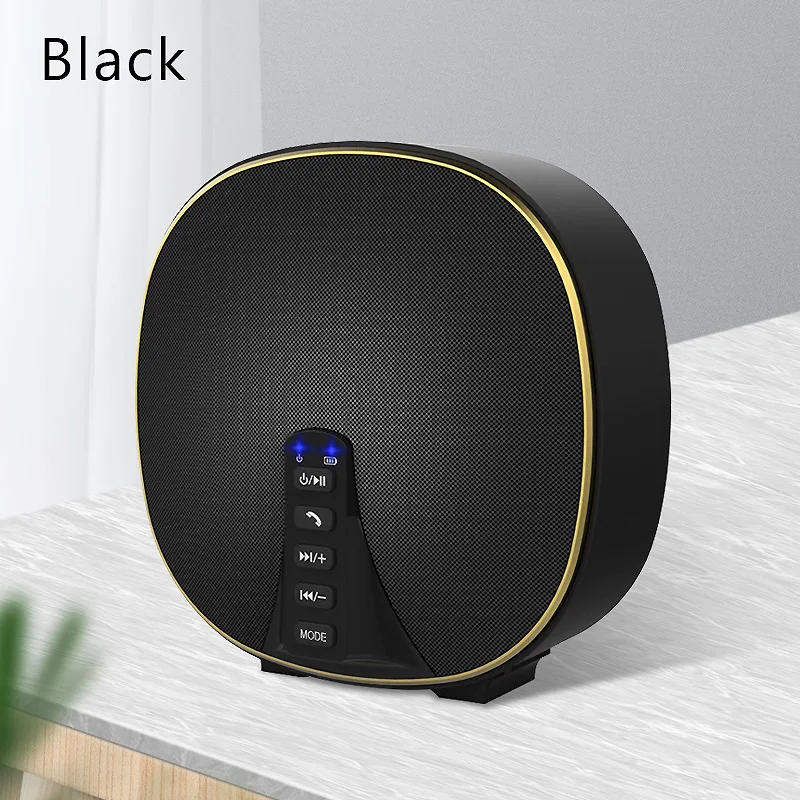 Беспроводной Bluetooth динамик стерео большой мощности MP3 музыкальный микрофон сабвуфер динамик s для iPhone компьютер портативный басовый громкоговоритель Altavoz - Цвет: Черный