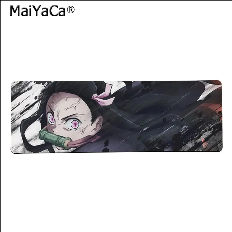 Maiya Top Quality Demon Slayer Kimetsu no Yaiba Beautiful Anime Mouse Mat Free Shipping Large Mouse Pad Keyboards Mat - Цвет: Lock Edge 30x80cm