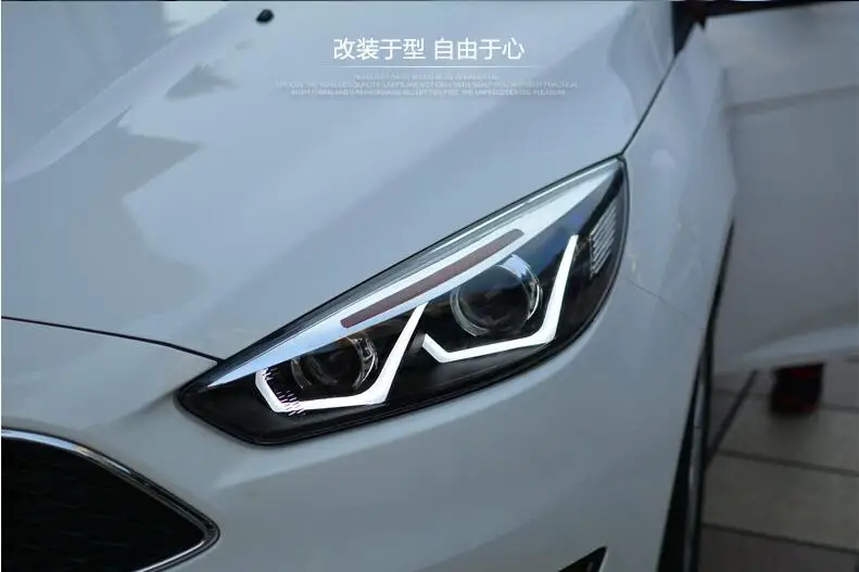 Автомобильный Стильный чехол на головную лампу для Ford Focus- фары светодиодный фары DRL Объектив Двойной Луч Биксеноновые автомобильные аксессуары