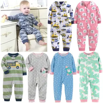 2019 Baby clothes bebes jumpsuit collar fleece newborn pajamas infants baby boys clothes toddler boys clothes coveralls outwear 1