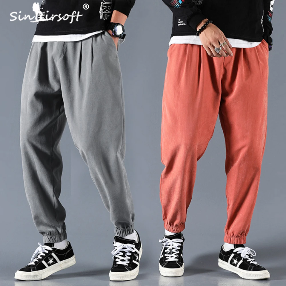 

Harlan Casual Men's Drawstring Waist Casual Pencil Pants Loose Pure Color Ankle-length Pants Male 2019 Autumn Fashion Trousers